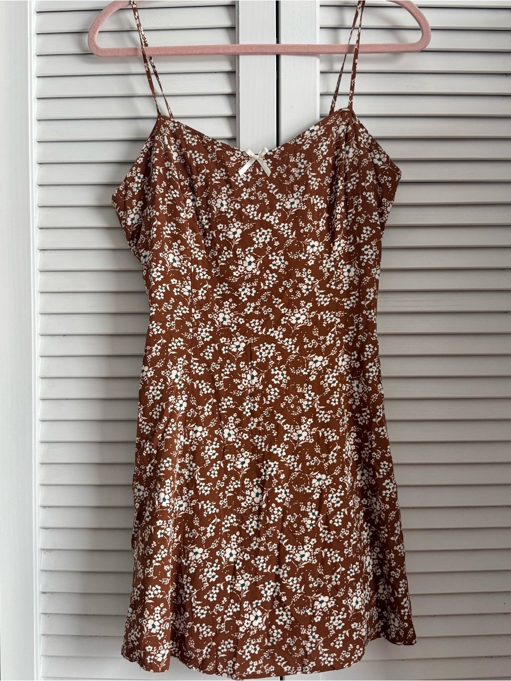 Delia’s Brown Floral Slip Dress with Spaghetti Straps